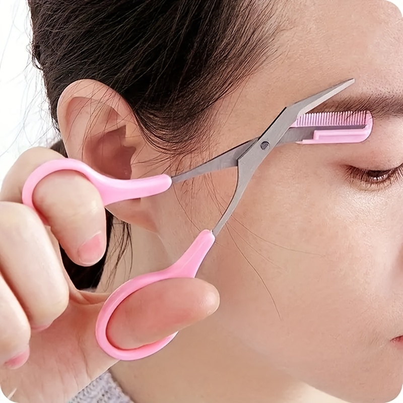 Men'S Grooming Eyebrow Shape - Tijeras para recortar cejas con peine,