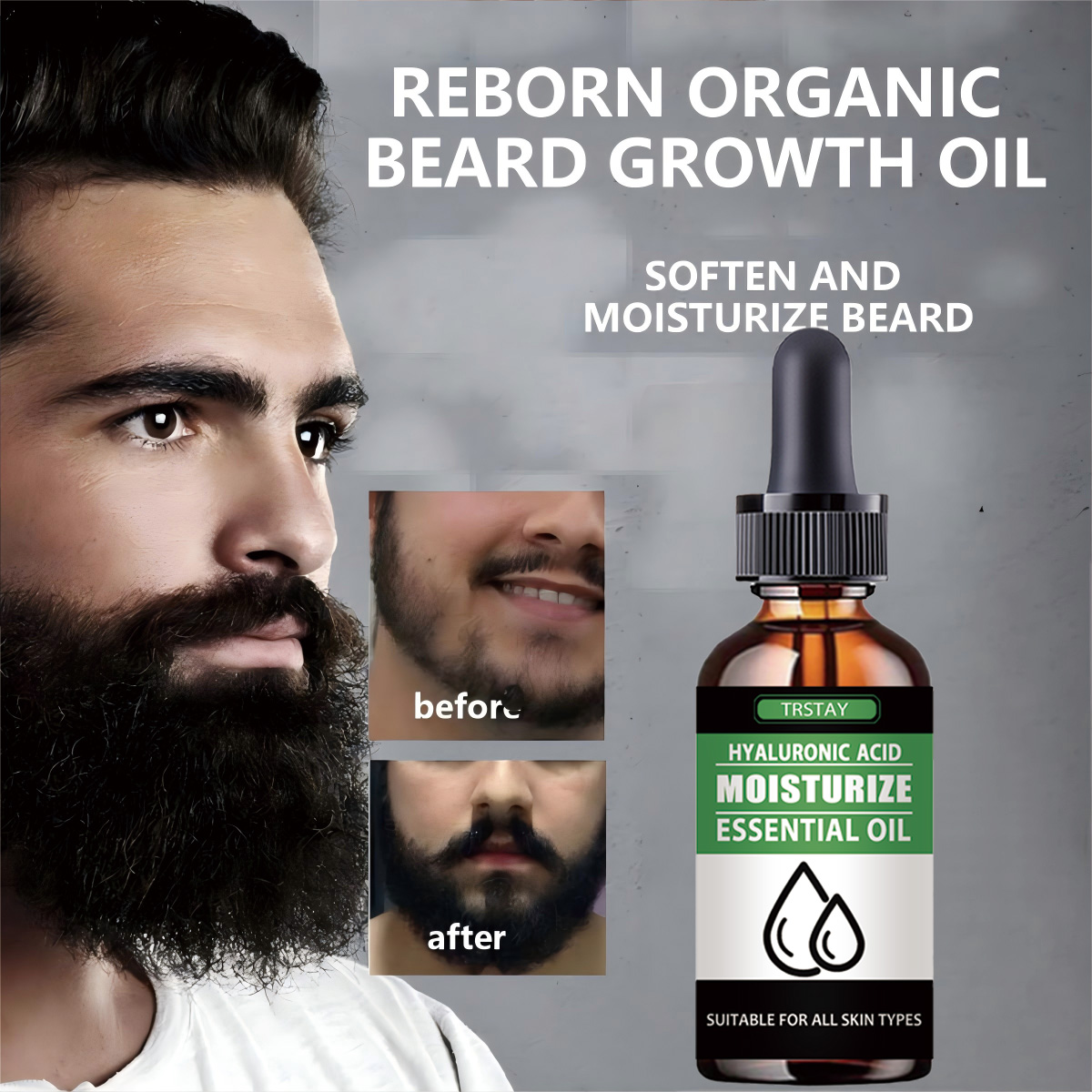 Beard Oil Growth - 100% Natural acelera el vello Facial