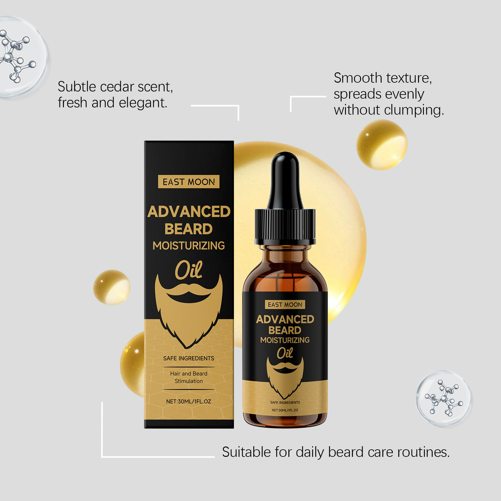 Aceite para Barba East Moon Ro - Beard Oil Growth reseña y precio
