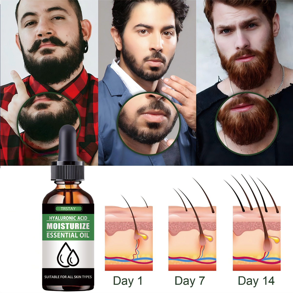 100% Natural acelera el vello  - Beard Oil Growth reseña y precio