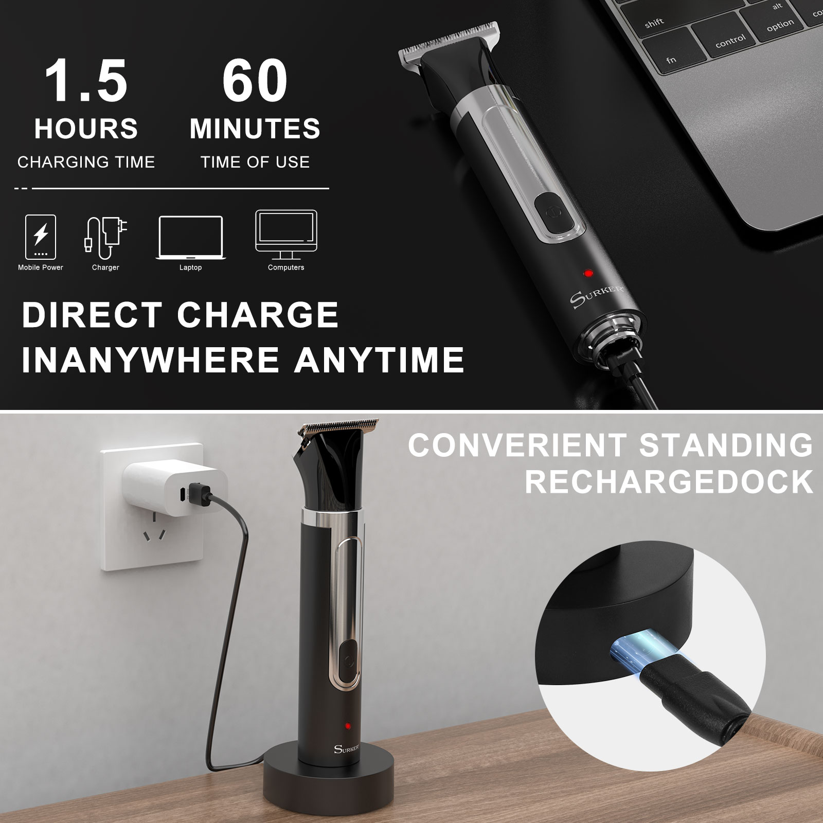 Surker-Afeitadora 4 en 1 para  - Men Grooming Full Body reseña y precio
